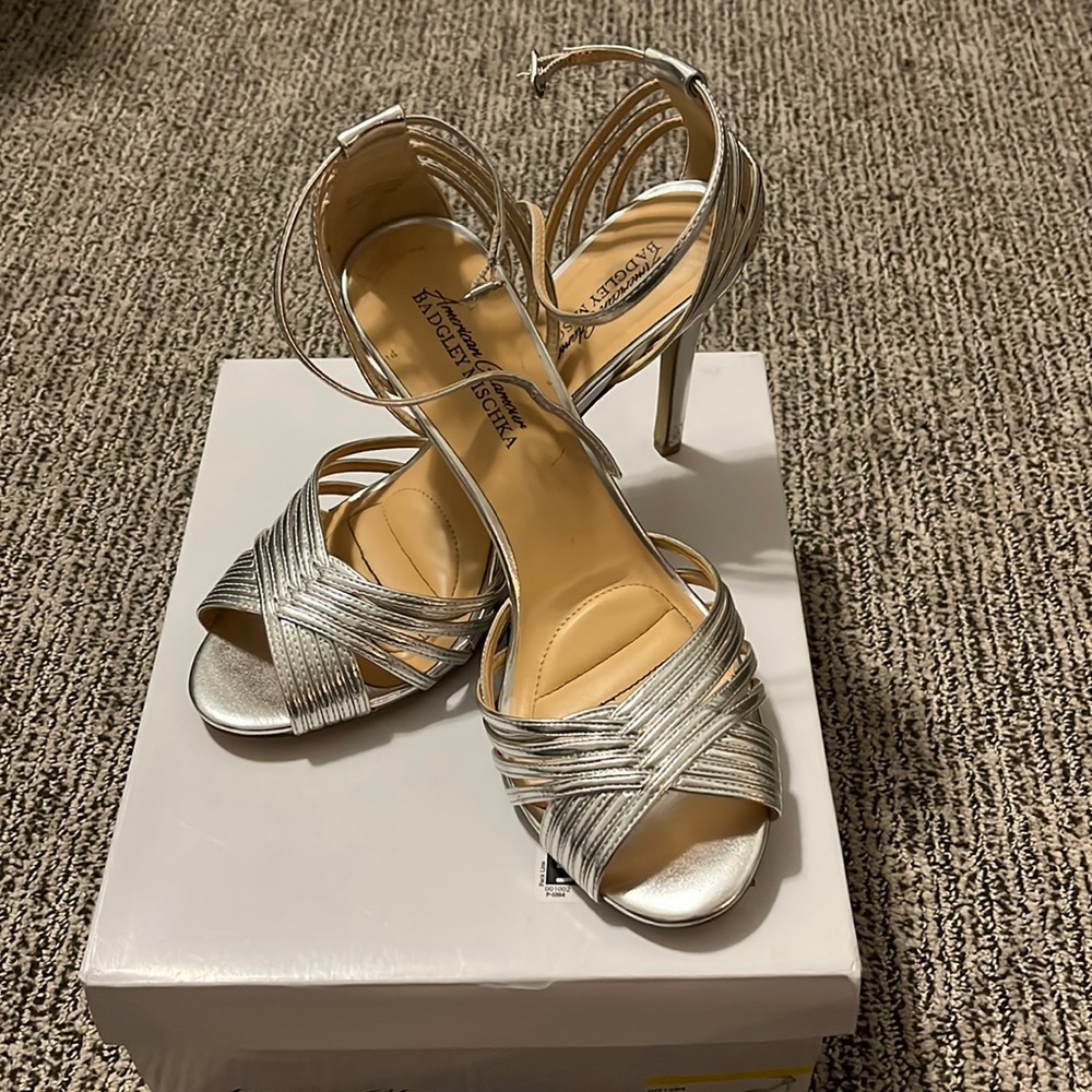 Badgley Mischka Silver Heels